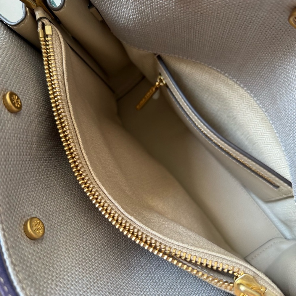 Like new Tory Burch Lee Radziwill Small Whipstitch Leather Satchel Bag - Picture 7 of 10